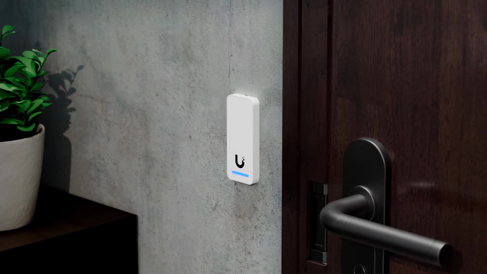 Smart access control sensor mounted beside a door
