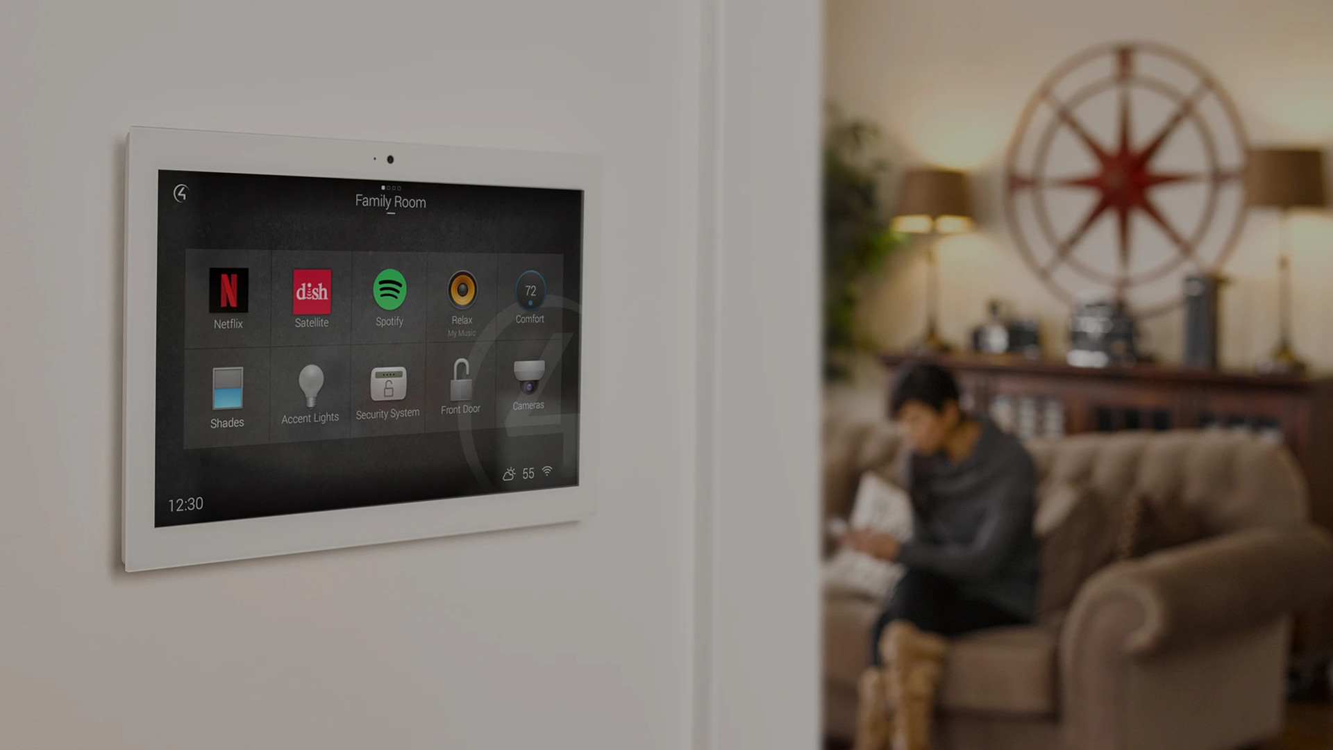 Wall-mounted touchscreen control panel
